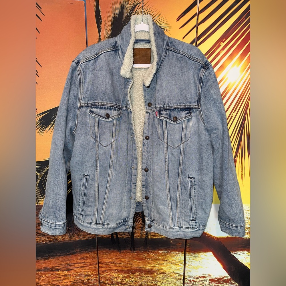 Levi's Premium Light Blue Sherpa Lined Jean Jacket